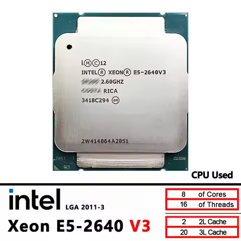 Intel Xeon E5-2640V3 Used E5 2640 v3 2.6 GHz Eight-Core 16 The number of threads Socket 2011-3 / R3 