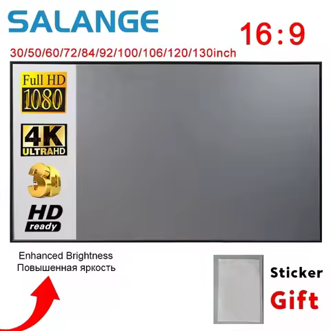 Salange Projector Screen,60 100 120 Inch Reflective Fabric Cloth Projection Screen For YG300 Projeto