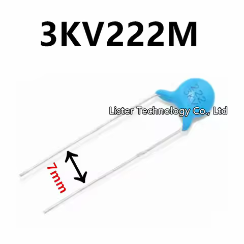 50PCS/Lot New High Voltage Ceramic Chip Capacitor 3KV222 P=7mm 3KV222M 3000V2200PF 2.2NF