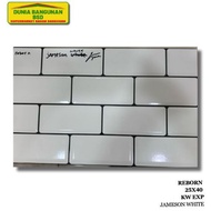 REBORN JMS WHITE 25X40 KWP Smooth Wall Tile Reborn Tiles / Bathroom Ceramic / Glossy Wall Ceramic
