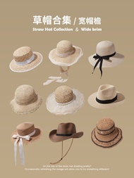 ► Straw Hat Women's Summer 2023 New Beach Hat Foldable Sun Protection Hat for Beach Trips Anti-UV Sun Hat