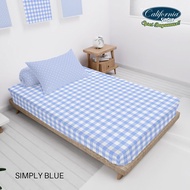 California 100x200 Single Bed Sheet - Simply Blue