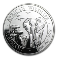 2015 Somalia African Wildlife Elephant 1 oz .999 Silver Coin BU 1oz