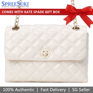 Kate Spade Handbag In Gift Box Crossbody Bag Natalia Medium Flap Parchment Off White # K9437