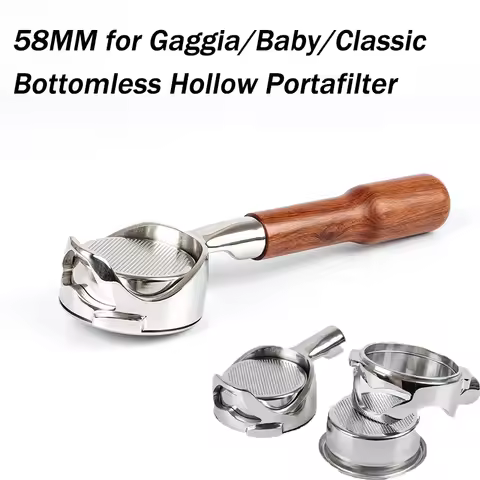 58MM 2ears Stainless Steel Coffee Handle Filter for Gaggia/Baby/Classic Coffee Machine Bottomless Ho