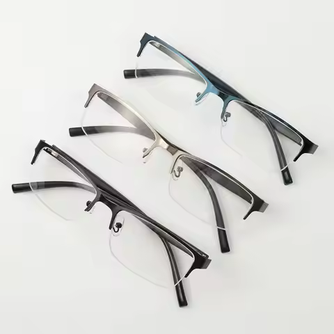 Men Square Frame Business Myopia Glasses Vintage Eye Protection Ultra Light Eyeglasses Vision Care 1