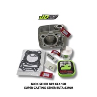 BRT CYLINDER BLOCK + PISTON 63 MM BLIND KLX 150 kawasaki KLX BLOCK SEHER BORING 63MM KLX SUPER CASTI