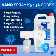 [READY STOCK] Original K5 Wireless Nano Atomizer Spray Machine Disinfection/ Spray Gun Sanitizer With CODEX 5(L)