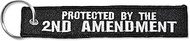 Apex Imports Protected by The 2nd Amendment Black Remove Before Flight Style Key Chain 5.5" x 1" Mot