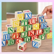 Wooden Alphabet Blocks ABC Stacking Blocks Toys Learning Blocks Educational Toys Blok Alpabat Kayu