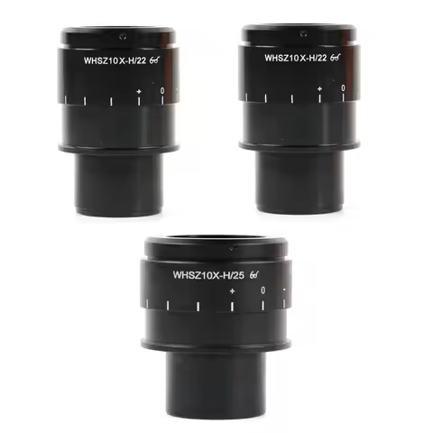 One Pair Adjustable WHSZ10X/22mm 10X/25mm Wide Field StereoTrinocular Microscope WHSZ10X Eyepiece Di
