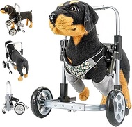 Dog Wheelchair For Front Legs, 4 Wheels Lightweight Doggie Wheelchairs For Dog Walk, Adjustable Pets