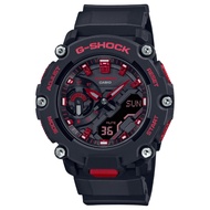 Casio G-Shock GA2200BNR-1A GA2200BNR Carbon Core Guard Structure Black and Fiery Red Series Black Resin Band Watch