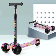 SG 3 Wheeler Cartoon Scooter for Kids from 3-8yrs Height Adjustable LED Lights on Wheel Children's O