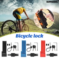 [SM]1 Set Bike Portable Folding Lock Anti-Theft Scratch-Proof Sturdy Bicycle Lock for Mountain Road Bikes