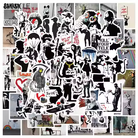 10/30/67PCS Cartoon Banksy Stickers British Street Artist DIY Motorcycle Luggage Suitcase Classic To