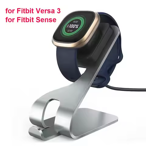 Charger Stand for Fitbit Versa 3/4/ Sense USB Aluminum Charging Dock for Fitbit Sense 2 Smartwatch A
