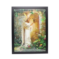 G to G Catholic Christian 3D Holy Image Framed Wall Picture - Jesus at the door