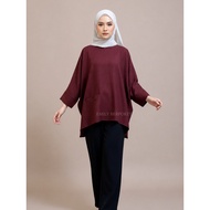 [JRS] Emily Blouse Berpoket Labuh Baju Loose Shirt Wanita Muslimah Clothing Soft Linen Flowy By JR S