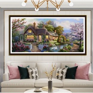DIY Kits Garden Cabin Cross Stitch 11CT 9CT Home Landscape Decorative Painting Embroidery Printed Cl