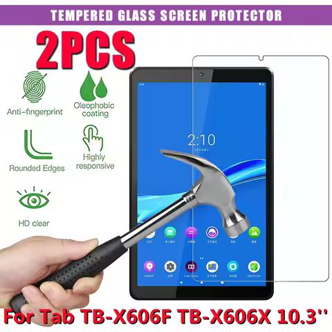 2Pcs Tempered Glass for Lenovo Tab M10 FHD Plus TB-X606F/TB-X606X 10.3'' Screen Protective 9H 0.3mm 