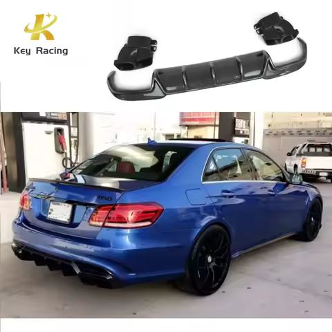 W212 E63 Diffuser Accessoires Extérieur Carbon Fiber BS Style Rear Bumper Diffuser With Exhaust For 