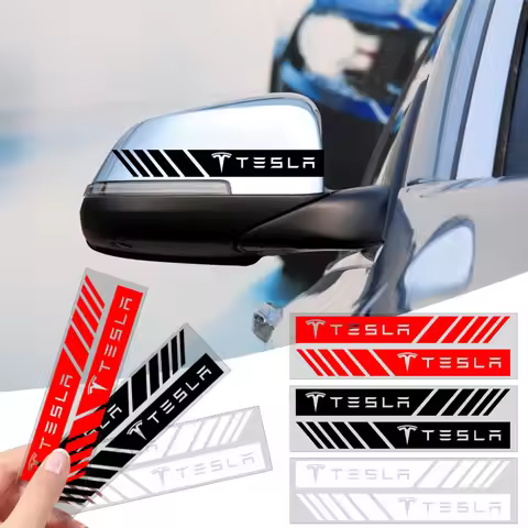 Car Stripe Stickers Rearview Mirror Reflective Vinyl Decals Decoration for Tesla Model 3 S X Model Y