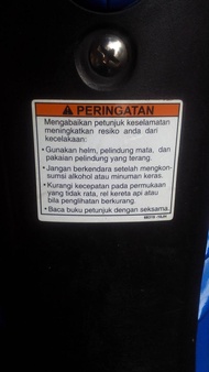 stiker warning atau peringatan motor suzuki ori sgp