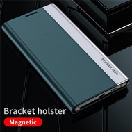 Casing Samsung Galaxy A51 A71 A31 A21s A11 4G 5G Luxury Frosted Leather Flip Plating Magnetic Front Cover Phone Case