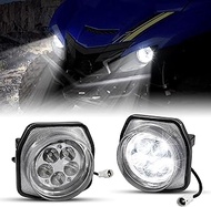 SAUTVS LED Headlights with Halo Ring DRL, High Low Beam Front Head Lamp Assembly for Yamaha Wolverine X2 X4 2018-2023, YZX1000R 2016-2024 Accessories (2PCS, Replace #2UD-84300-00-00)