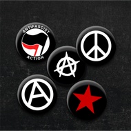 Pin Button Antifa Anarki Peace Pin Tudung Kerongsang