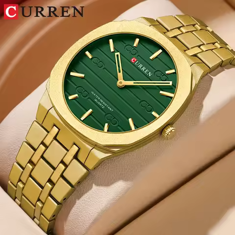 CURREN Fashion Mens Watches Ultra Thin Quartz Watch Men Casual Slim Mesh Steel Waterproof Sport Watc
