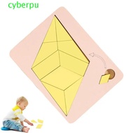 CYBERPULSE Wooden Geometric Puzzles, Geometric Shape Educational Tangram Board Puzzle, 3D Puzzle Spa