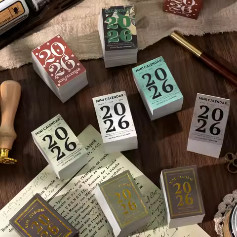 Vintage Mini Calendar 2026 Cute 365days Calendar School Office Supplies Stationery Planner Schedule 