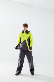 終結者斜開專利兩件式風雨衣-螢光黃