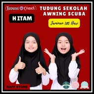 TUDUNGSICOMEL Tudung Sekolah Awning Scuba - HITAM Tudung Sarung Instant