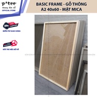 Khung ảnh gỗ 40x60 A2 - Khung hình gỗ thông mặt kính Khung tranh treo tường - Wood Frame by PTee