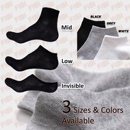 Unisex Breathable Ankle Socks Calf Socks Plain Color Stokin Invisible Short & Medium