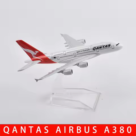 JASON TUTU 16cm Qantas Airbus A380 Aircraft Model Planel Airplane Diecast Metal 1/400 Scale Planes