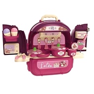 DISNEY toys -LT008-991A – Bakery Backpack Set & Disney Dessert Lotso Strawberry Bear (size 26.3 x 15