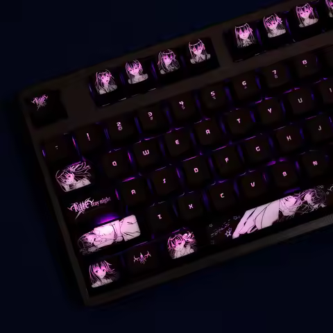 104 Keys/Set Mato Sakura Anime Backlit Keycaps PC Coating for Logitech G512 Razer BlackWidow Huntsma