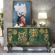 American Style Entrance Cabinet Entrance Door Light Luxury Style Solid Wood Entrance Foyer Partition