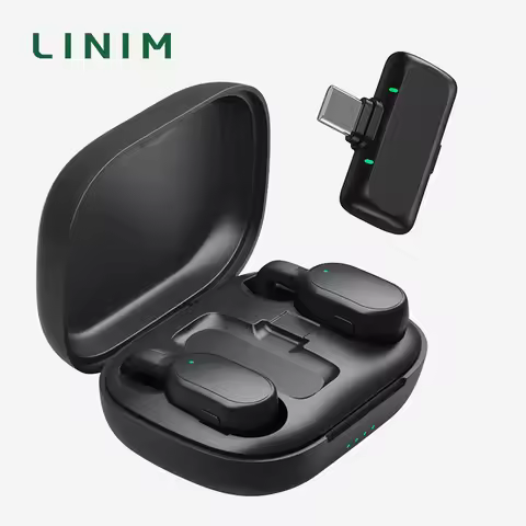 LINIM V55 Mini Wireless Lavalier Lapel Microphone with Charging for Android Type-C Smartphone Youtub