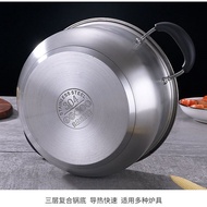 Korean-Style Instant Noodle Pot Stainless Steel Dry Pot Single Hot Pot Deep Soup Pot Commercial Army Small Cooking Pot R
