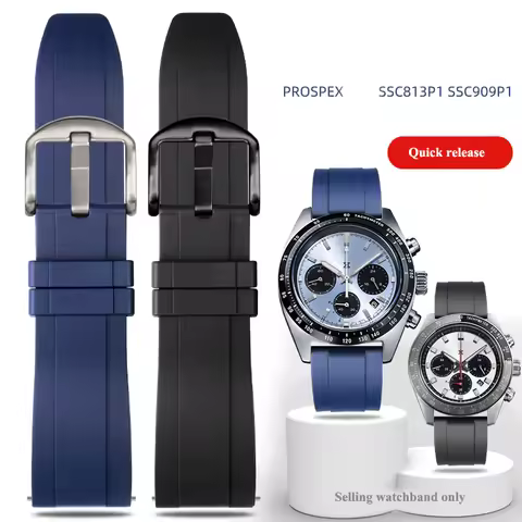 20mm Rubber Watch Band For Seiko PROSPEX Series SSC909P1 SSC813P1 Mens Diver Silicone Sports Watch S