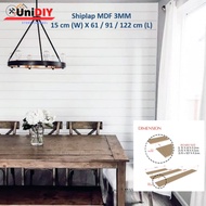 3MM Thickness MDF Board Shiplap Wall Board Kayu Wainscoting 15cm x 61/91/122 Board Papan Board Wall 