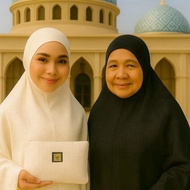 Telekung Kufi Soft Awning Silk Jacquard Sesuai untuk Travel Tersedia dengan Beg