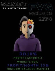 โปรแกรมระบบเทรดอัตโมัติ SMart FVG Xau/Usd H1 DD10% Profit 33% month