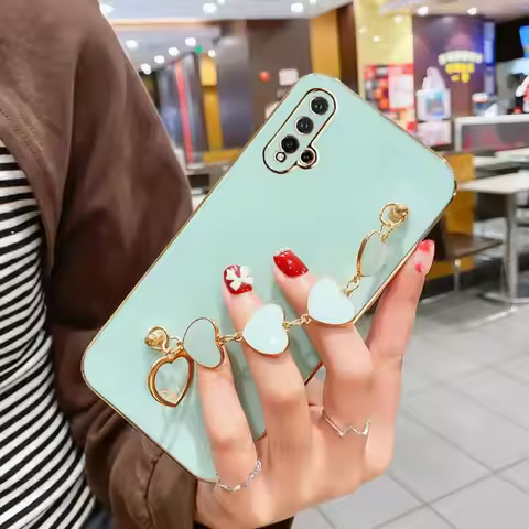 Luxury Plating Love Heart Bracelet Chain Case For Huawei Honor 20 Pro Nova 5t 3 3i Cover On Honor20 