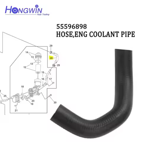 55596898 650194 Engine Oil Cooler Coolant Inlet Hose For 1.4Lt JH Cruze Sonic Trax Black Opel 555659